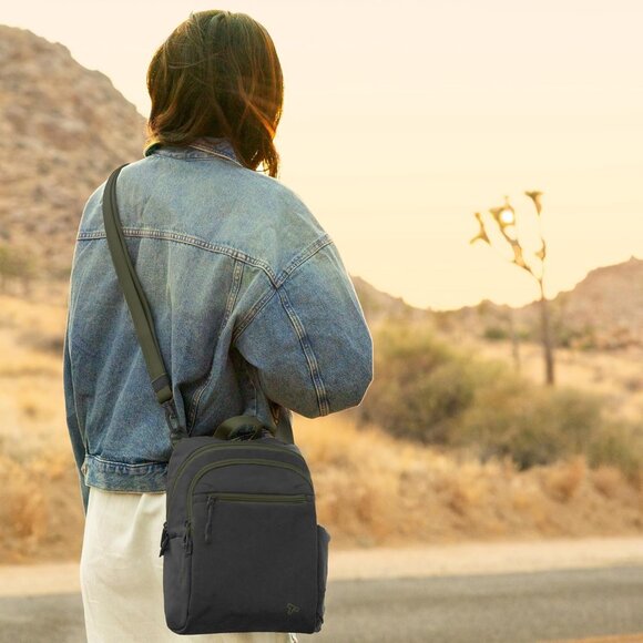 Unisex Black adult Travelon Anti-theft the Voyages Tour Bag Imported Zipper - Picture 2 of 12